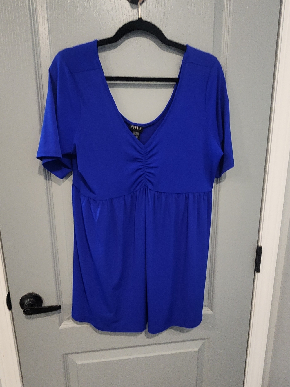 TorridBlue Women's V-Neck Short Sleeve Top